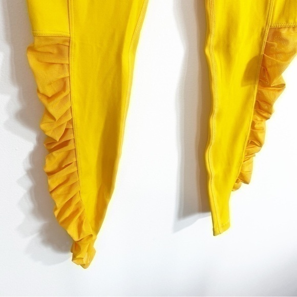 Zyia Daffodil Mesh Light N Tight Yellow Ruched Leggings Pants 2 - Picture 8 of 11